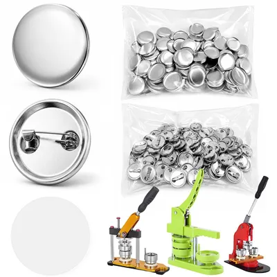 Productafbeelding van Knopenbodems - Set van 100 stuks met speldje en doorzichtfolie - Accessoires voor knopenmachines van 25 mm - Diameter 25 mm