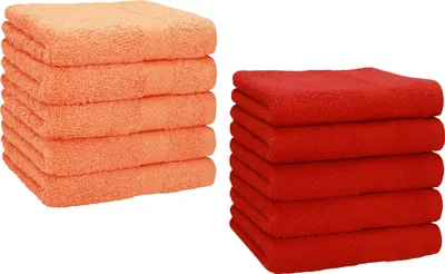 Produktbild von Betz 10 Stück Seiftücher 30x30 cm PREMIUM 100% Baumwolle  Farbe: orange und rot