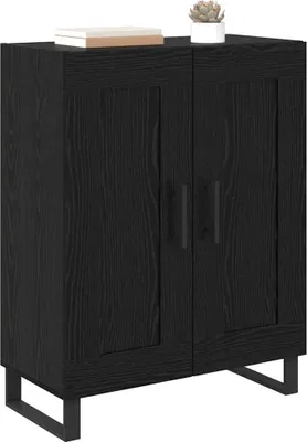 Image de vidaXL Sideboard noir imitation chêne 69,5 x 34 x 90 cm