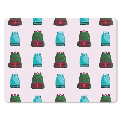 Produktbild von MuchoWow® Mauspad Mousepad Rucksack - Muster - Retro - Pastell 23x19 cm - Mousepads - Maus Mat - Pad - Mausunterlage - Schreibtischunterlage - Mauspad