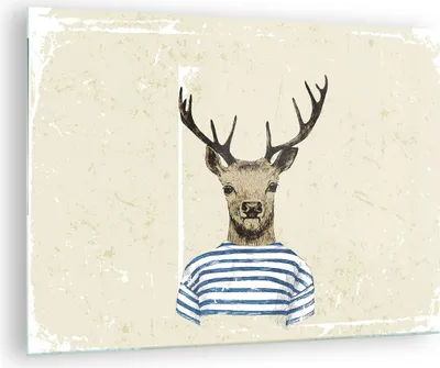 Produktbild von Bilder auf glas - Einteilig - Hipster Anthropomorphismus Hirsch - 70x50cm - Glasbilder - Wandbilder - Bilder - Wanddekoration aus Glas - Glas Bilder - Wandbild auf Glas - GAA70x50-4227