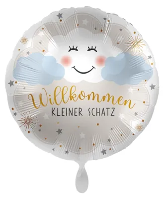 Produktbild von Folienballon zur Geburt Willkommen kleiner Schatz 43cm