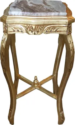 Produktbild von Casa Padrino Barock Beistelltisch Eckig Gold mit Marmorplatte 40 x 40 x H 72.5 cm Antik Stil - Telefon Blumen Tisch