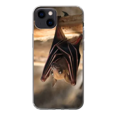 Produktbild von MuchoWow® Handyhülle Schutzhülle Hülle für iPhone 13 Baby - Fledermaus - Holz Silikon Softcase Handy Hülle - Karteninhaber
