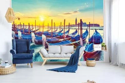 Produktbild von Vlies Fototapete GONDELN IN VENEDIG 375 x 250 cm (inkl. Kleister) - Vlies Tapete, Wandtapete, Wandbilder - Tapete für Wohnzimmer Schlafzimmer, Büro, Küche - Montagefertig