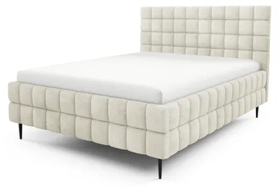 Productafbeelding van Gestoffeerd bed met opbergruimte Stratus Linnenbeige 140 × 200 cm