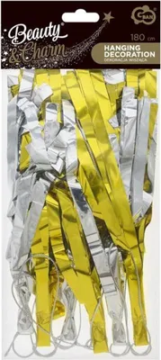 Obrázek produktu pro Party B&C Gold-Silver, zlatá a stříbrná stuha na výzdobu, 180 cm