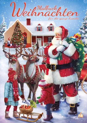 Produktbild von Malbuch Weihnachten für die ganze Familie mit 50 festlichen Ausmalbildern
