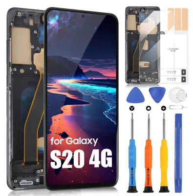 LCD-Scherm für Samsung Galaxy S20 4G 6,2 Zoll schwarz mit Rahmen