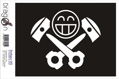 Produktbild von Aufkleber / Autoaufkleber - JDM / Die cut / Auto / OEM - Kolben Skull - 130x110 mm silber - Heckscheibe / Heckscheibenaufkleber