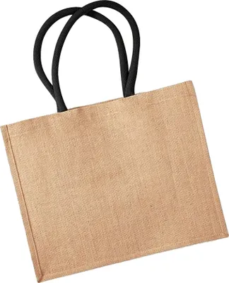 Produktbild von Westford Mill Jute-Einkaufstasche, 21 Liter BC1542 (Einheitsgröße) (Natur/Schwarz)