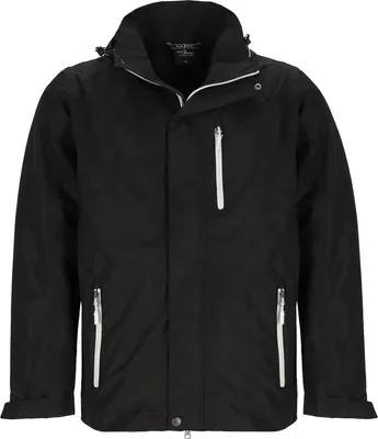 Produktbild von Blue Wave Herren Funktionsjacke Jupp mit abnehmbarer Kapuze - Outdoor-Jacke wasserdicht, winddicht und atmungsaktiv in Schwarz Größe 3XL