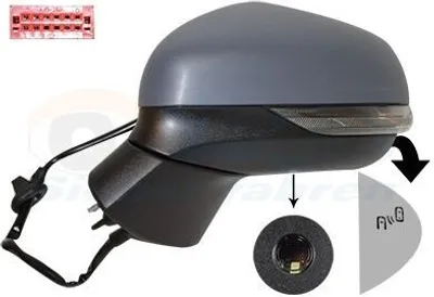 Immagine prodotto di VAN WEZEL 1809817 Specchietto esterno Specchietto laterale sinistro per FORD Fiesta Mk7 hatchback convesso riscaldato primerizzato