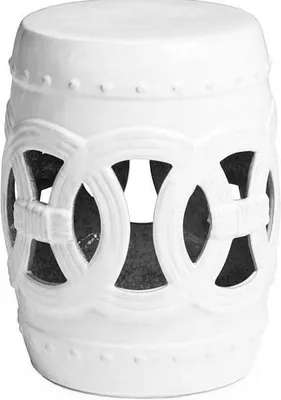 Produktbild von Fine Asianliving Keramik Gartenhocker Porzellan Glasierte Keramik Stool Chinesische Hocker Drum Hocker Garden Stool Für Innen/Draußen  242-500-white