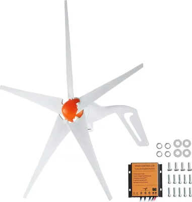 Produktbild von 500 W Windkraftanlage 12 V Windgenerator 5-Blatt-Windkraftgenerator mit MPPT-Regler einstellbare Windrichtung und 2,5 m/s Startwindgeschwindigkeit geeignet für Zuhause Bauernhof Wohnmobile Boote