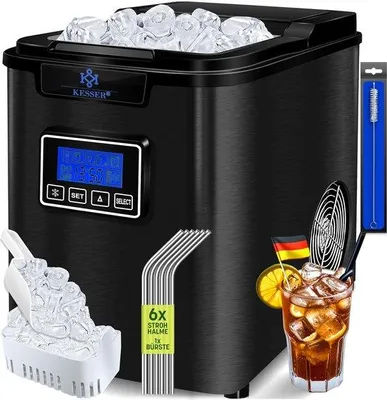 Image de Machine à glaçons 150 W | 12 kg par 24 heures | 3 moules à glaçons | 7 minutes de préparation | Réservoir d'eau de 2,2 L | Écran LCD | Autonettoyante