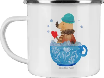 Produktbild von Mr. & Mrs. Panda Pott Nachtfalter Schaumbad - Weiß - Geschenk, Lustige Sprüche, Bad, becher emaille, Tasse, Ziele, WC, Campingbecher, Badezimmer, Teetasse