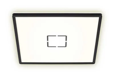 Zdjęcie produktu dla Lampa sufitowa LED BRILONER FREE, płaska konstrukcja, efekt podświetlenia, neutralne białe światło, czarna, 42 x 42 x 2,9 cm