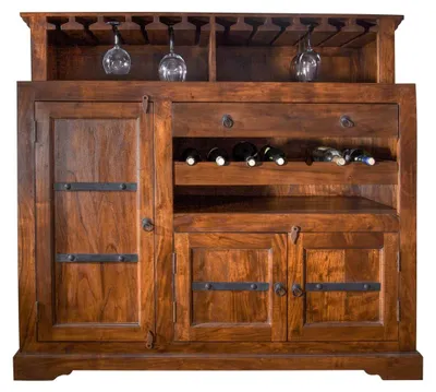 Immagine prodotto di MASSIVMOEBEL24 | OXFORD #0903 Mobile Bar in legno di acacia - laccato / miele 140x66x125