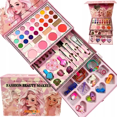 Immagine prodotto di Lolex | Set per il trucco dei bambini - 32 colori - Con specchio - Set per il trucco - Cosmetici per bambini