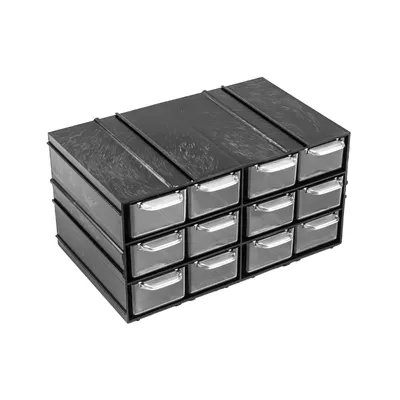 Obrázek produktu pro Skříň modulární s 12 zásuvkami police 23 x 13 cm plynule rozšiřitelný Kombinovaný modul průhledný