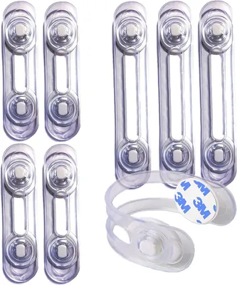 Zdjęcie produktu dla Zabezpieczenie dla dzieci, przezroczyste, 8 sztuk, taśma klejąca 3M, do szafek i szuflad