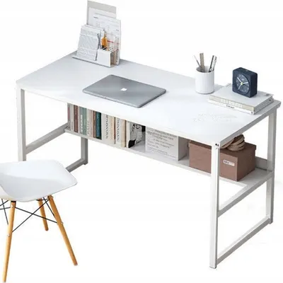 Produktbild von Schreibtisch, weiß, Schreibtisch mit Regal, skandinavischer Stil, LOFT
