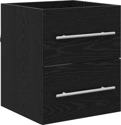 Image de vidaXL Armoire sous lavabo noir aspect chêne 38,5 x 41 x 48 cm