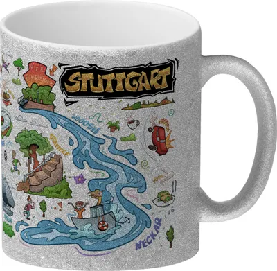Produktbild von Stuttgart Pop Art Comic Glitzer-Kaffeebecher