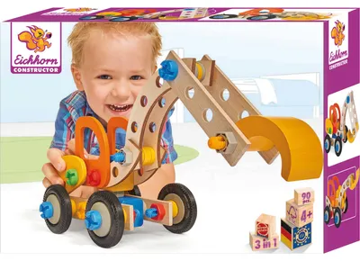 Obrázok produktu pre Eichhorn Constructor, Excavator, 4 rok / roky, buk, Plast, Drevo, Viacfarebný
