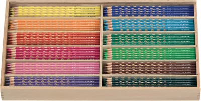 Produktbild von Lyra Groove® slim Farbstifte 144 Stifte in 12 Farben sort. im Holzkasten
