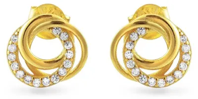 Immagine prodotto di Eleganti orecchini placcati oro con zirconi cubici AJNS0069
