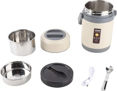 Produktbild von Thermokochtopf aus Edelstahl, Mini, tragbar, konstante Temperatur, Wärmeerhaltung, Heben, Beige