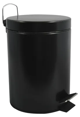 Productafbeelding van MSV 100266, 5 liter, Rond, Roestvrij staal, Zwart, Met pedaal, Roestvrij staal