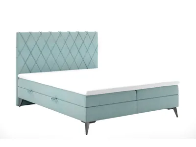 Obrázok produktu pre MOB, Manželská posteľ Boxspring 180 cm - Miror (mentolová) (s úložným priestorom)