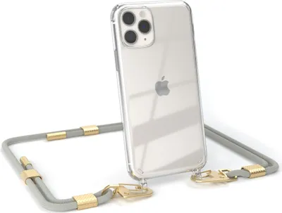 Produktbild von EAZY CASE Handykette für Apple iPhone 11 Pro, Transparente Silikonhülle mit Band, Clear Case, abnehmbar in  Beige