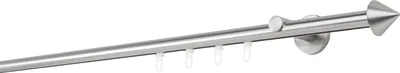 Produktbild von Gardinenstange Maß Innenlauf 20mm Cone 1-lauf Wand 6,5cm Farbe: Edelstahl-Optik, Größe: 370cm
