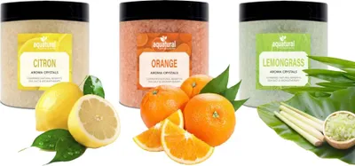 Produktbild von Aquatural Set Zitrusfrüchte 3 x 350g - Badekristalle - Aroma- und Wellness-Therapie für Spa, Whirlpool und Bad