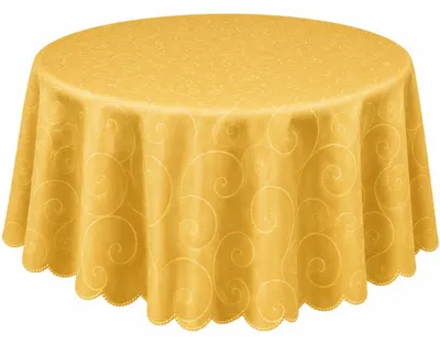 Produktbild von Tischdecke oval gelb 160x400 cm Struktur damast circle bügelfrei fleckenabweisend