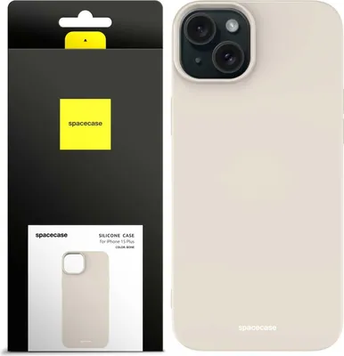 Zdjęcie produktu dla Silikonowe etui SPACECASE Silicone Case do iPhone 15 Plus Beżowy