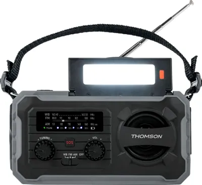 Produktbild von Thomson Portable Solar Sos Am/fm 8000mah Battery Emergency Flashlight 3 Charging Modes Function Tragbares Radio Durchsichtig  Durchsichtig One Size