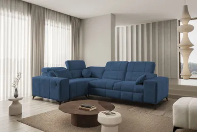 Produktbild von Eckcouch Wohnzimmer Sofa L-Form DAFNE II Links / Rechts zur Auswahl - Blau, Dunkelblau -  - IM Sofa