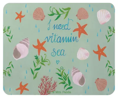 Produktbild von Mr. & Mrs. Panda Mauspad Vitamin Sea - Geschenk, Schwimmen Spruch, Urlaub Am Meer, laptop, Strand, See, Mousepad, mousematte, Dekoration, Mouse Pad, mausteppich