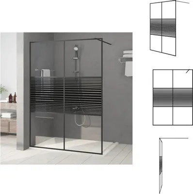 Produktbild von vidaXL Duschwand für Begehbare Dusche Schwarz 140x195 cm ESG-Glas Klar -  Duschwände