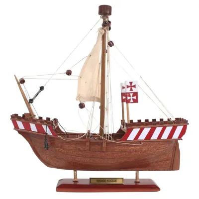 Produktbild von Büttner Sammler Edition - Modellschiff Schiffsmodell Modellbau Holzmodell Standmodell kein Bausatz Segelschiff - HANSE KOGGE (14.Jahrhundert) 20cm