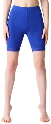 Produktbild von Bellivalini Damen Kurze Leggings aus Viskose mit Spitze BLV50-216 (Kobalt, L)