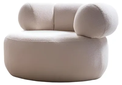 Productafbeelding van Beige leren fauteuil, comfortabele fauteuil, woonkamer meubels, designmeubels