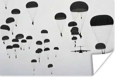 Produktbild von MuchoWow® Poster Flugzeuge - Fliegen - Fallschirm 30x20 cm - Plakate - Print