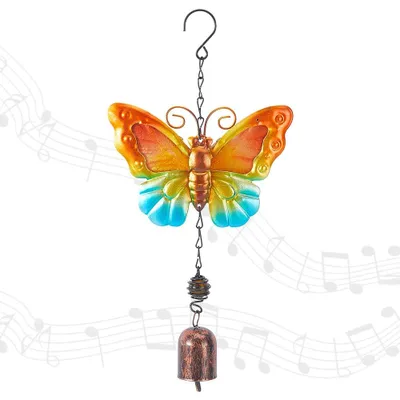 Schmetterling-Windspiel aus Metall, 29x14,6 cm, bunt
