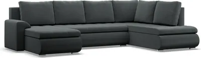 Produktbild von U-Sofa mit Schlaffunktion Foresta, Ottomane, Dunkelgrau